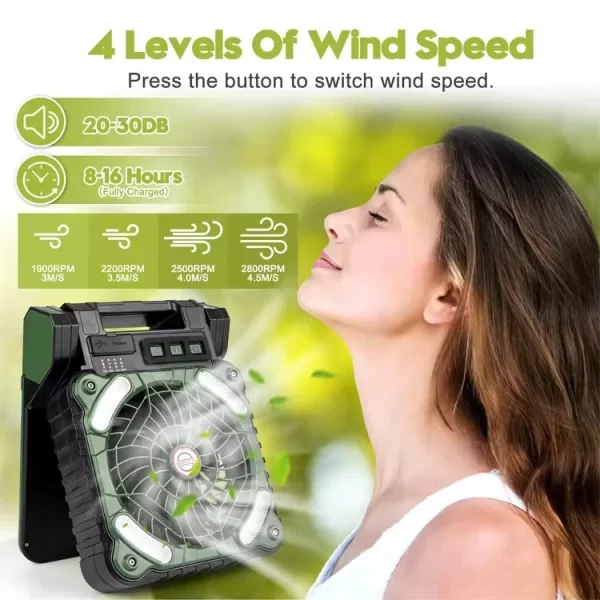 Battery Operated Powered Solar Fan MD-X99 - Image 5