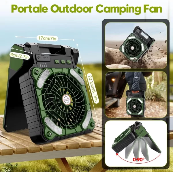 Battery Operated Powered Solar Fan MD-X99 - Image 6